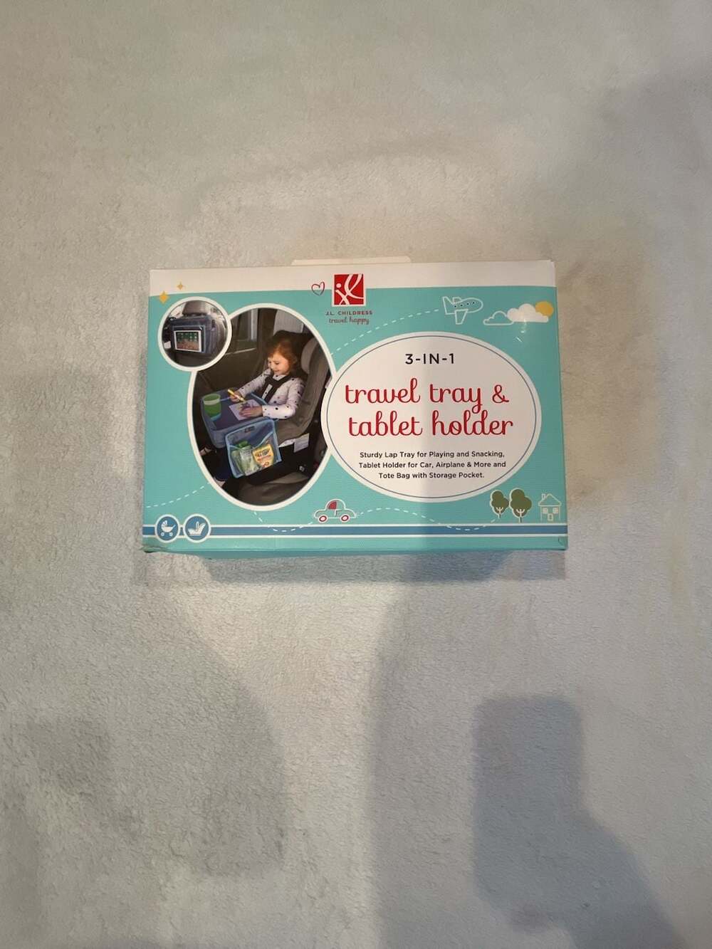 J.L. Childress 3-In-1 Travel Tray & Tablet Holder Gray Teal